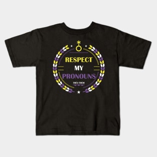 respect my pronouns Kids T-Shirt